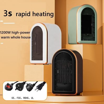 배터리 1200W PTC 미니 휴대용 방 전기 팬 히터 빠른 겨울 난방