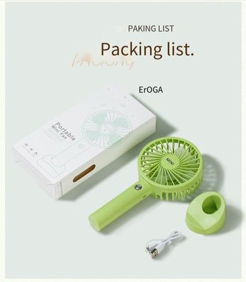 1200mAh USB 팬 미니 충전 가능한 핸드 홀드 팬 휴대용 및 강력한 전화 홀더