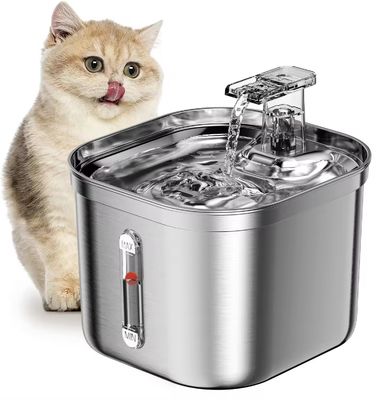 OEM 2.2l 스테인리스 스틸 고양이 물 공급 장치 전기 스마트 애완 동물 물 공급 장치 로고 OEM