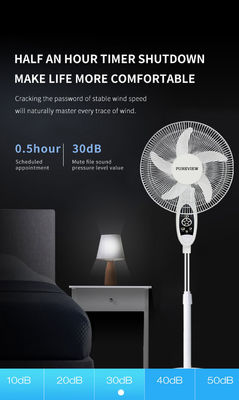 원격 제어 및 16 인치 전기 스탠드 팬과 함께 고속 태양 전기 재충전 DC 팬