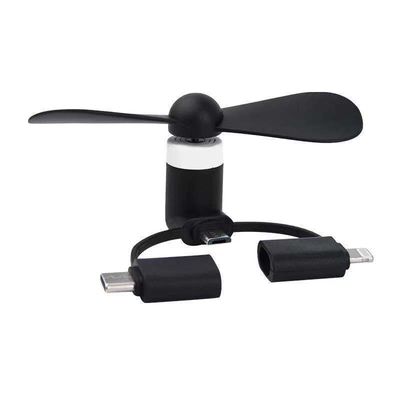 사용자 지정 로고 휴대 전화 휴대용 3 인 1 USB 타입 C 단식 냉각 미니 팬 15g