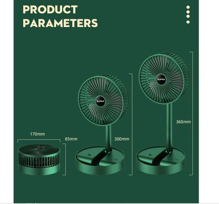 호텔용 폴더블 망원경 USB 배터리 팬 2000mAh 배터리 공기 냉각 팬 3 속도 선택