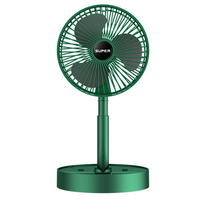 충전 데스크톱 확장 가능한 팬 흰색 녹색 플라스틱 데스크톱 가정용 휴대용 전기 팬