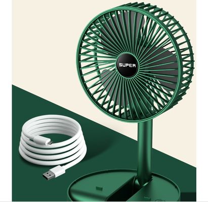 충전 데스크톱 확장 가능한 팬 흰색 녹색 플라스틱 데스크톱 가정용 휴대용 전기 팬