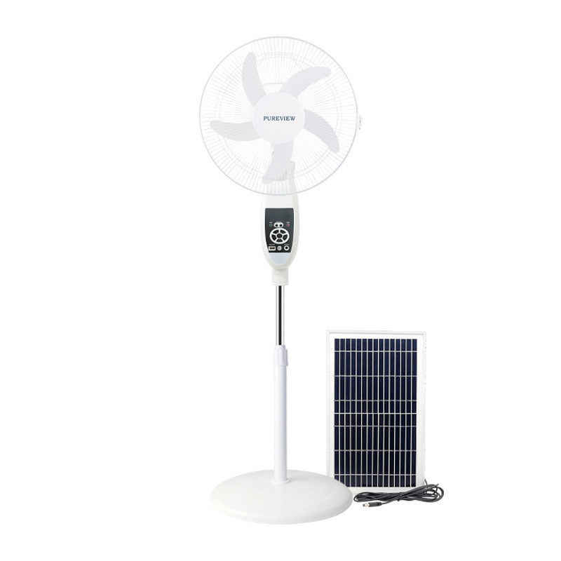 원격 제어 16 인치 휴대용 수직 태양광 팬 LED 전구 및 패널
